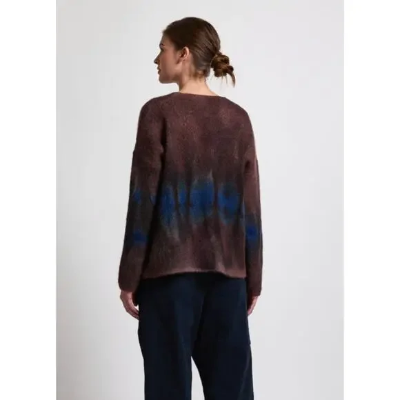 F Cashmere by Fissore Sweaters Tie Dye V-Neck Knit Sweater Large
